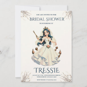 classic anchor nautical wedding shower invitations