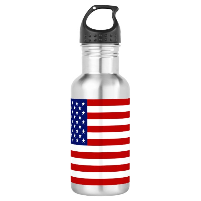 Classic and Cool American Flag Patriotic 532 Ml Water Bottle (Front)
