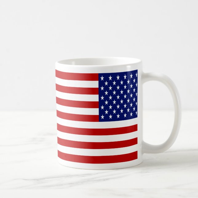 Classic and Cool American Flag Patriotic Coffee Mug (Right)