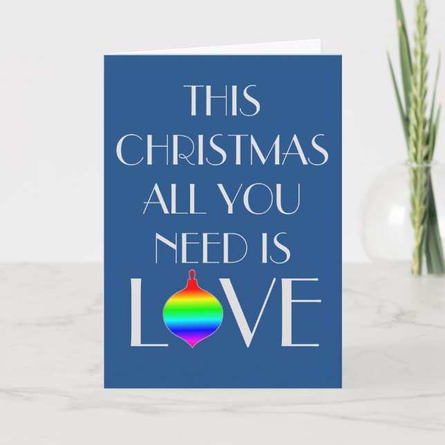 Classic and Elegant Gay Orientated Christmas Holiday Card (Front)