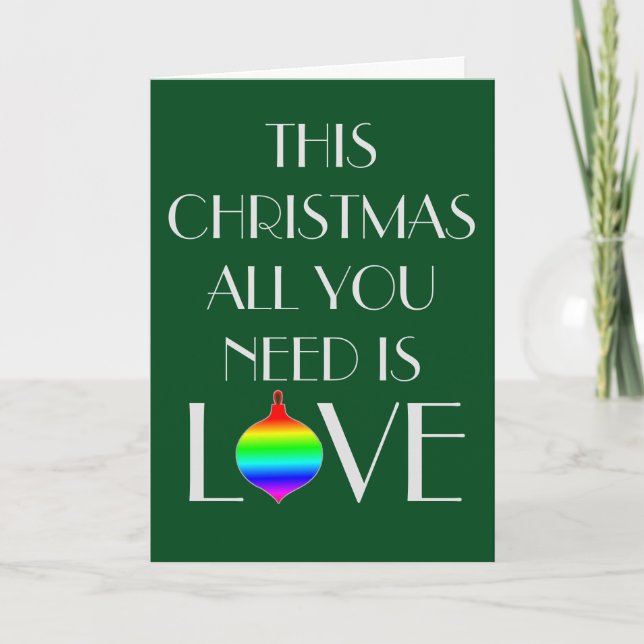 Classic and Elegant Gay Orientated Christmas Holiday Card (Front)