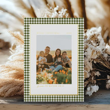 Classic and Elegant Green Family Photo Gold