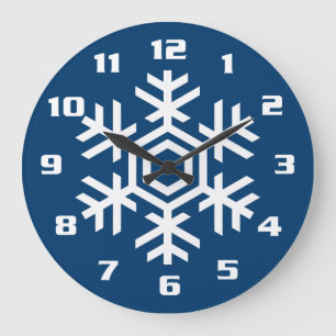 Classic and Elegant Snowflake Christmas Large Clock