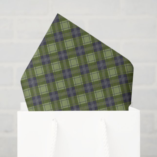 Classic and Festive Green Plaid Christmas Tissue Paper (Gift Bag)