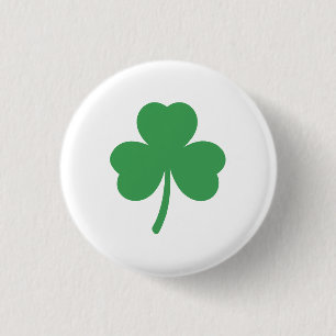 Classic and Lucky Three Leaf Clover Round Button