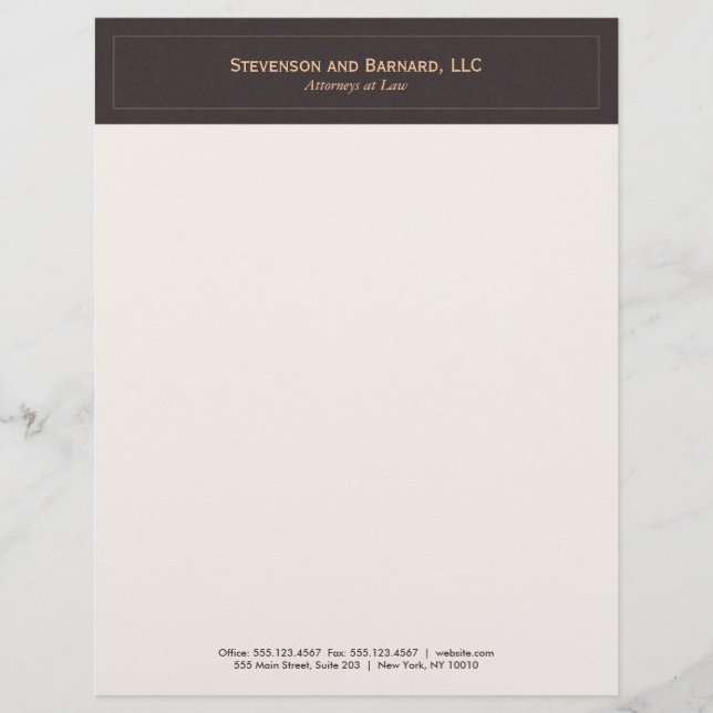 Classic and Professional Brown Letterhead Design (Front)
