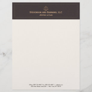 Classic and Professional Brown Personalized Letterhead