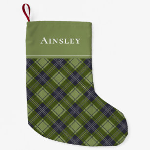 Classic and Rustic Green Plaid Christmas Small Christmas Stocking