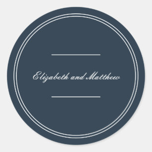 Classic and Simple Elegant Wedding Classic Round Sticker