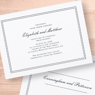 Classic and Simple Elegant Wedding Invitation