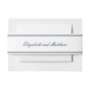 Classic and Simple Elegant Wedding Invitation Belly Band