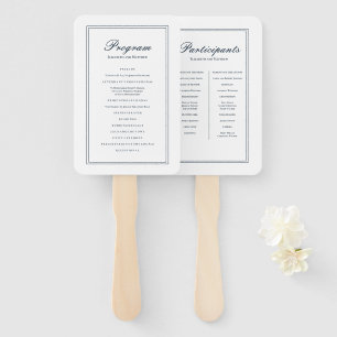 Classic and Simple Elegant Wedding Program Hand Fan