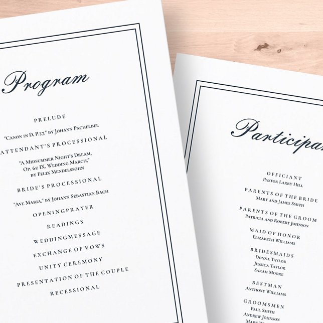 Classic and Simple Elegant Wedding Programme (Creator Uploaded)
