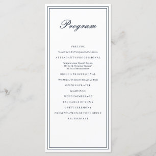 Classic and Simple Elegant Wedding Programme