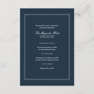 Classic and Simple Elegant Wedding Reception Enclosure Card