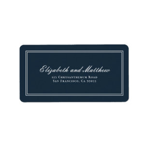 Classic and Simple Elegant Wedding Return Address Label