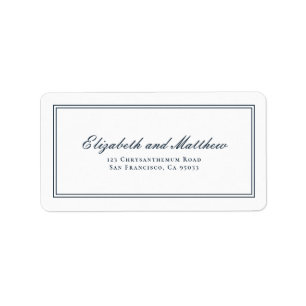 Classic and Simple Elegant Wedding Return Address Label