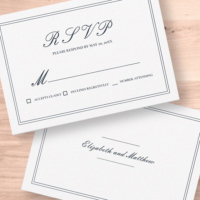 Classic and Simple Elegant Wedding RSVP Card (Creator Uploaded)