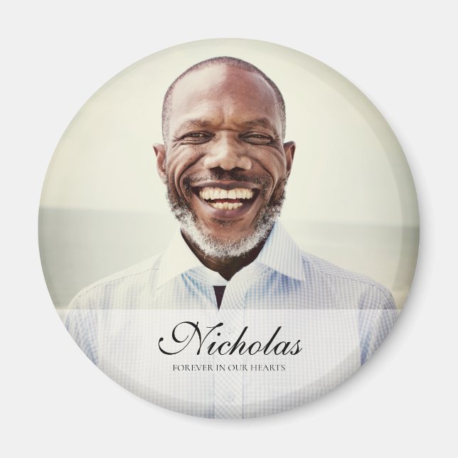 Classic and Simple Photo Memorial Magnet (Front)