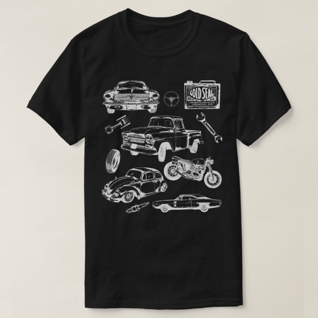 Classic and Vintage Car and Truck  T-Shirt (Design Front)