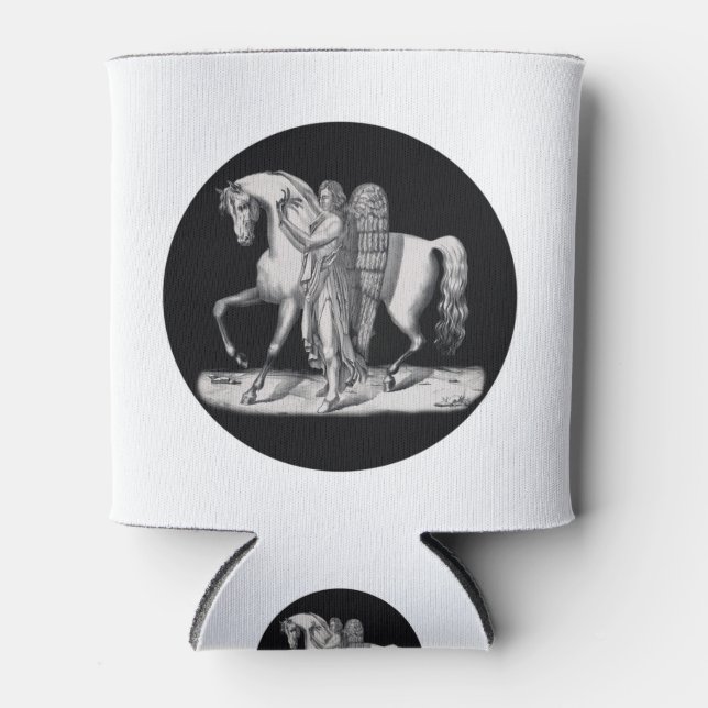 Classic angel next to the majestic horse can cooler (Front)