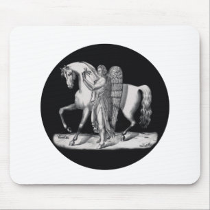 Classic angel next to the majestic horse mouse mat