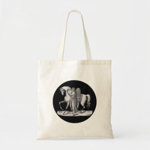 Classic angel next to the majestic horse tote bag
