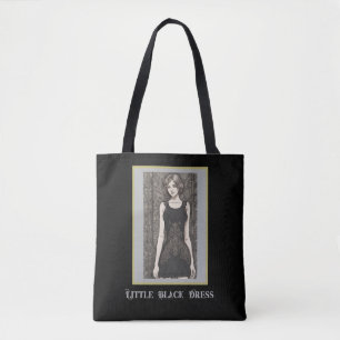 Classic Anime Little Black Dress Print LBD Tote Bag