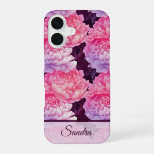 Classic Anniversary Gift Peony Flower Name iPhone 16 Case