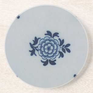 Classic Antiquarian Delft Blue Tile - Floral Motif Coaster