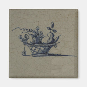Classic Antiquarian Delft Blue Tile - Fruit Basket Magnet