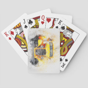 Classic Antique Automobile Watercolor Sketch Playing Cards