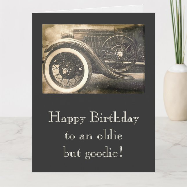 Classic Antique Car Big Birthday Card (Front)