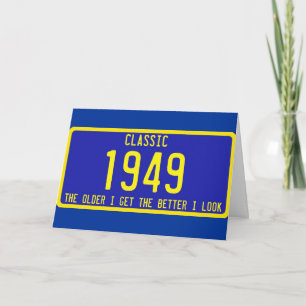 CLASSIC / ANTIQUE LICENSE PLATE BIRTHDAY PARODY CARD