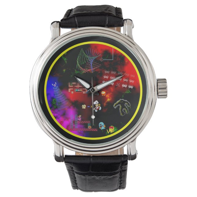 Classic Arcade Images Wrist Watch (Front)