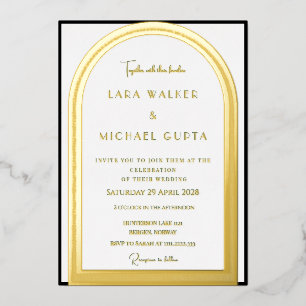 Classic Arch Foil Wedding Invitation (Border)