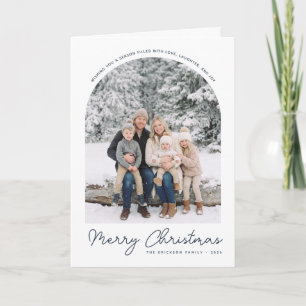 Classic Arch Merry Christmas Photo Card Midnight