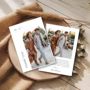 Classic Arch Photo Boho Wedding Couples Shower Thank You Card