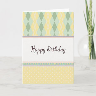 Classic Argyle Birthday Card