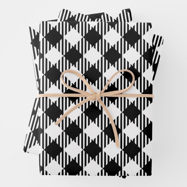 Classic Argyle Diamond Geometric Pattern Wrapping Paper Sheet (In situ)