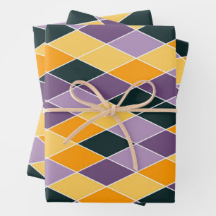Classic Argyle Diamond Lattice Pattern Wrapping Paper Sheet