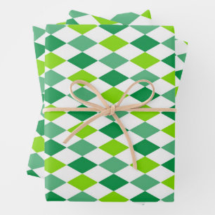 Classic Argyle Diamond Lattice Seamless Pattern Wrapping Paper Sheet