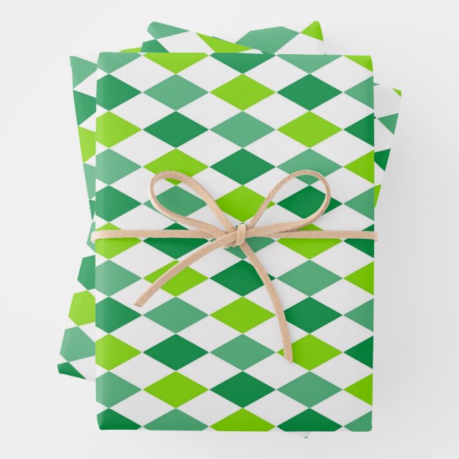 Classic Argyle Diamond Lattice Seamless Pattern Wrapping Paper Sheet (In situ)