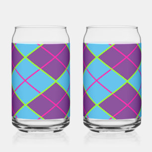 Classic Argyle Pattern Can Glass