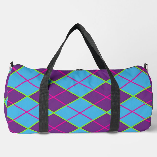 Classic Argyle Pattern Duffle Bag (Front)