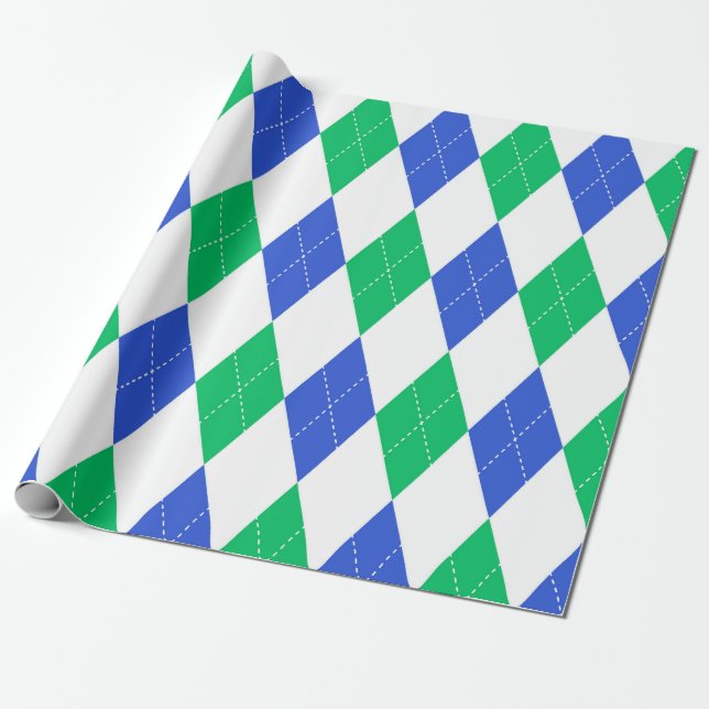 Classic Argyle Pattern - Golf Party  Wrapping Paper (Unrolled)