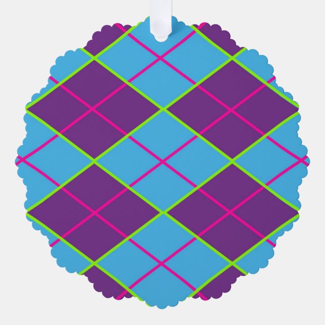 Classic Argyle Pattern Tree Decoration Card (Front)