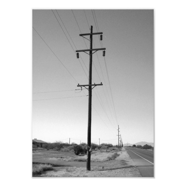 Classic Arizona Powerlines Photo Print (Front)