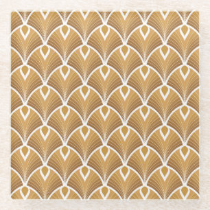 Classic art deco: geometric pattern. glass coaster