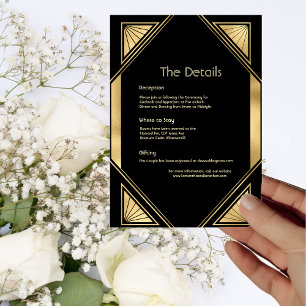 Classic Art Deco Gold Black Vintage Details Card
